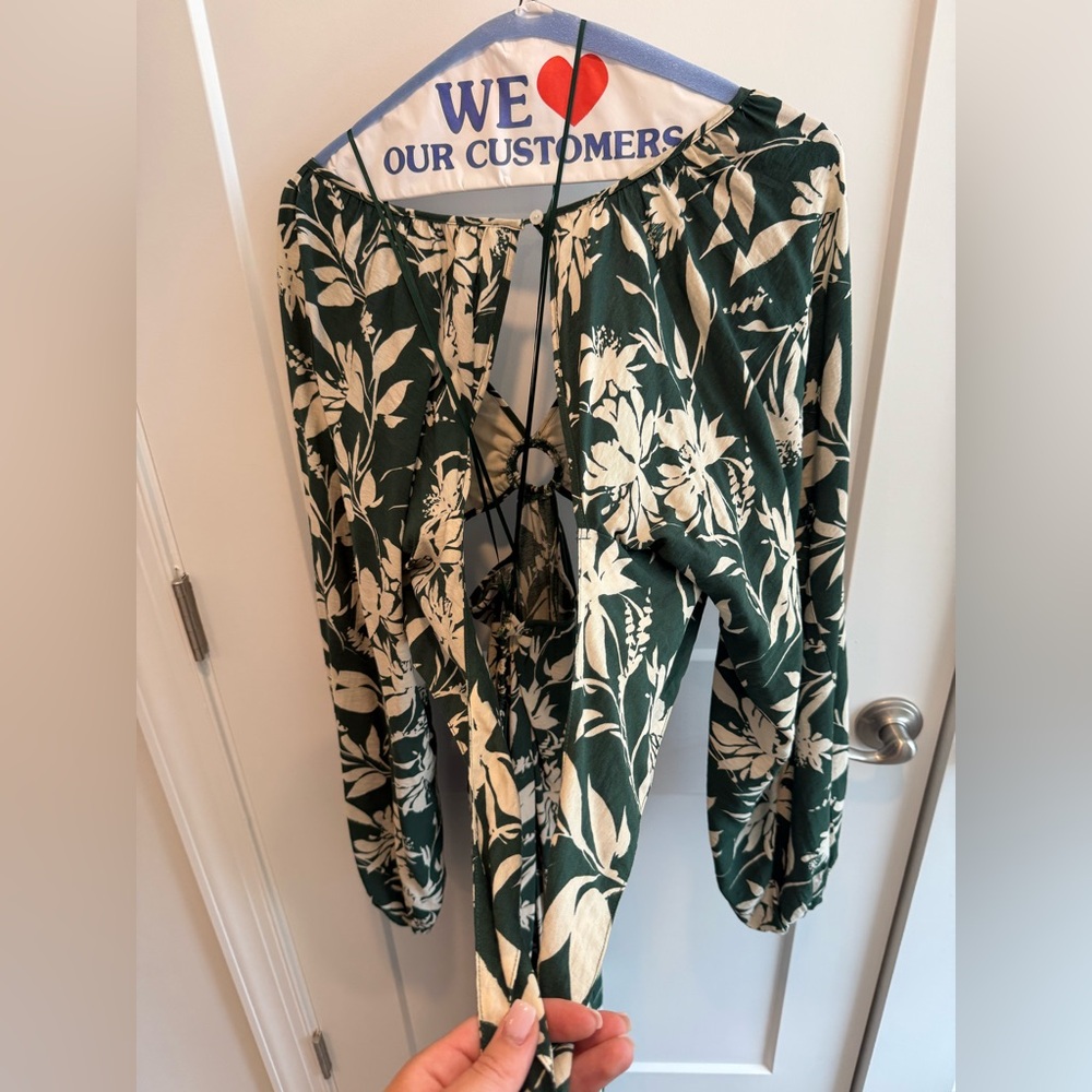 Abercrombie & Fitch Green and Cream Floral Dress - Picture 9 of 12